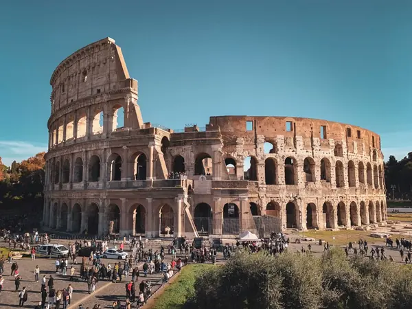 The ancient Colosseum amphitheatre in Rome, Italy