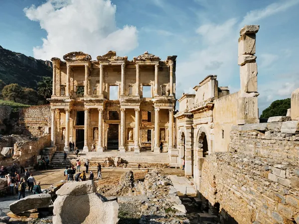 Ancient Library of Celsus ruins in Ephesus, Turkey