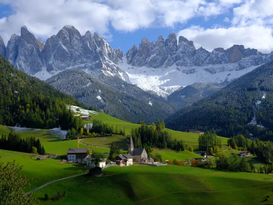 Dramatic mountain scenery in the European Alps