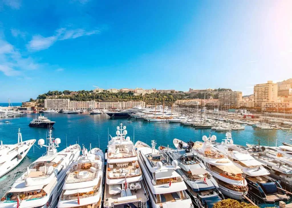 Monaco harbor with luxury yachts on a day trip from Cannes
