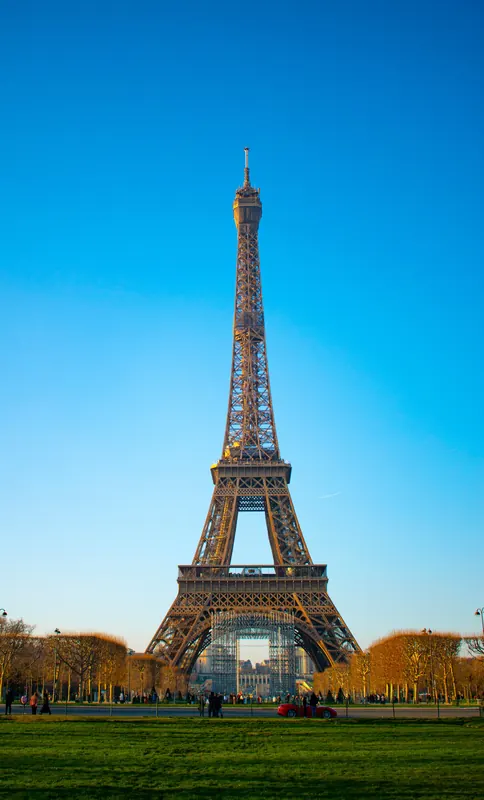 Eiffel Tower and Paris skyline at sunset
