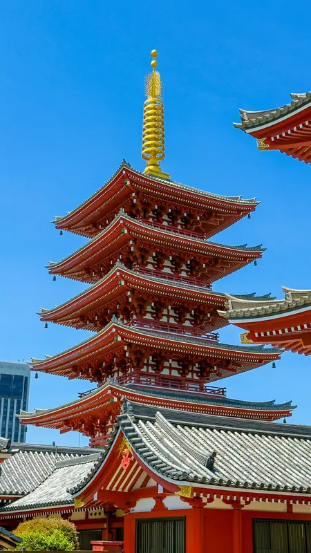 Traditional Japanese pagoda in Tokyo